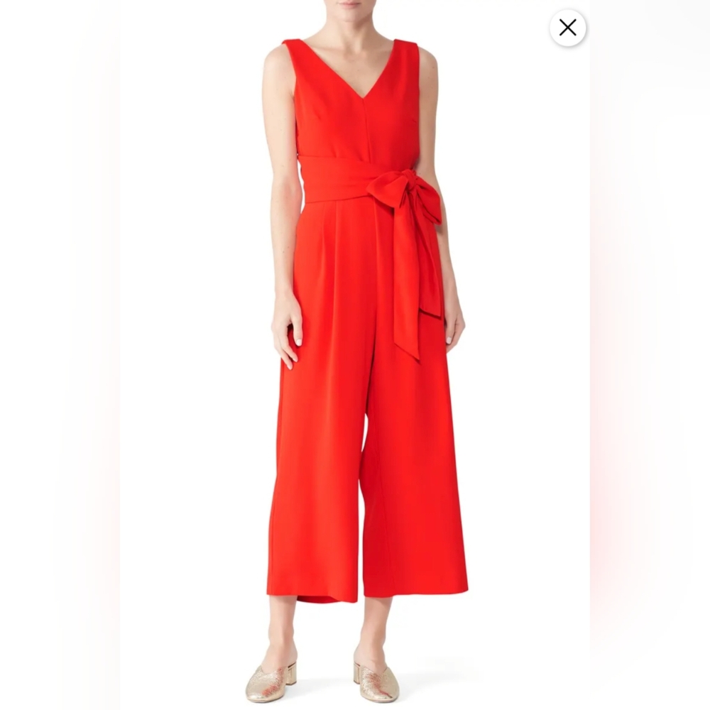 J Crew Red Wrap Jumpsuit